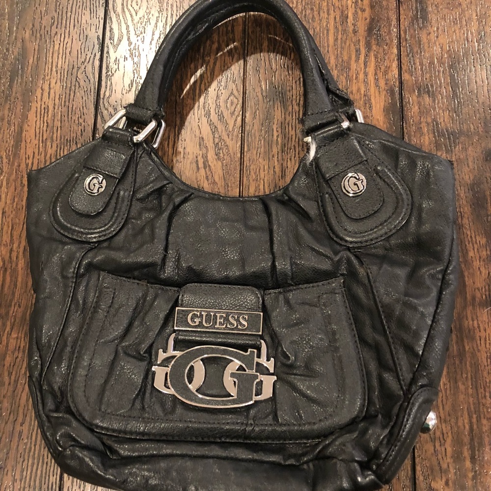 Black GUESS tote handbag purse